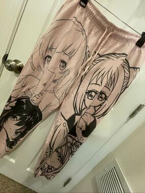 NGOrder Anime Graphic Jogger Pants Pink Size 14 Y2K Manga